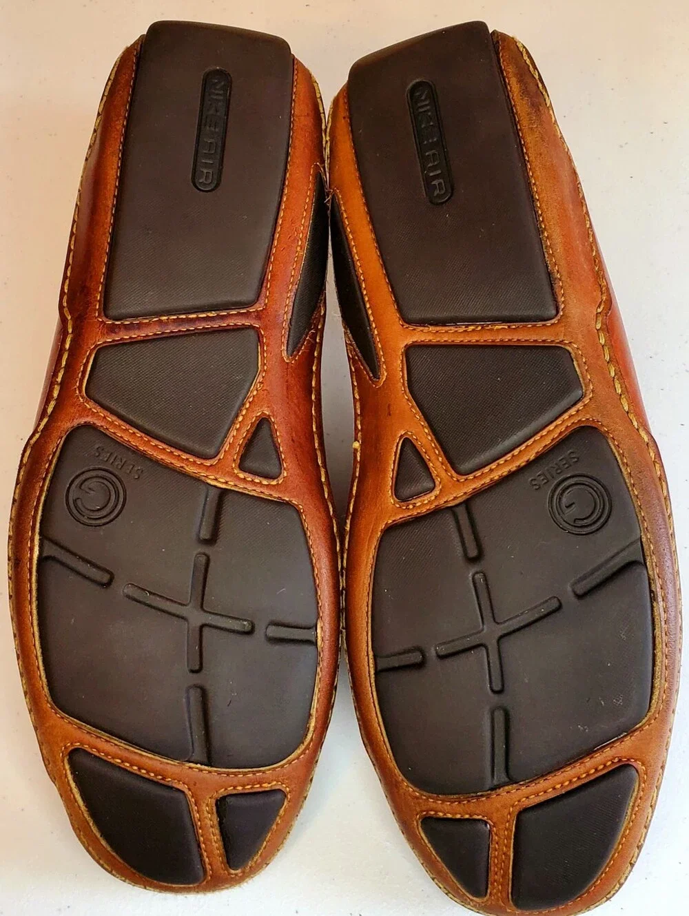 Cole Haan Mens 10 M Loafer NikeAir Brown Leather Slip On Casual Business